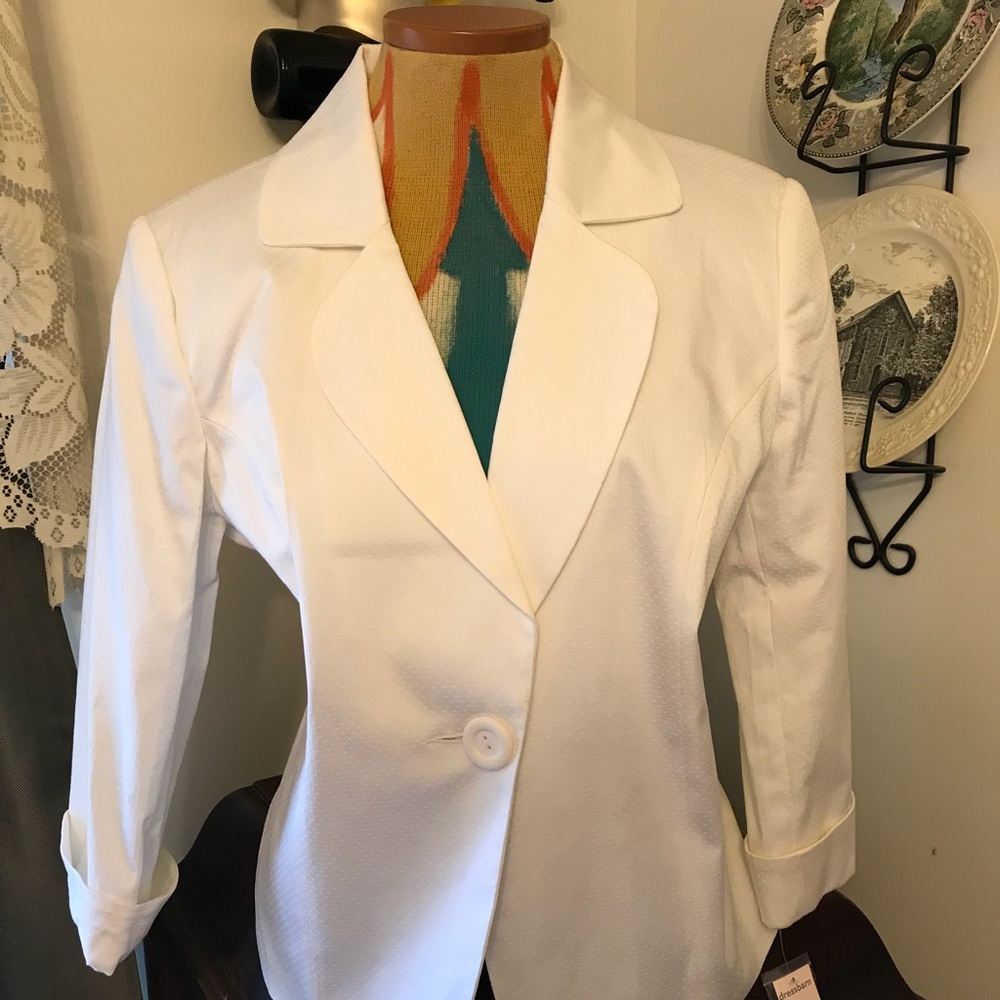 Dress Barn White One- Button Blazer